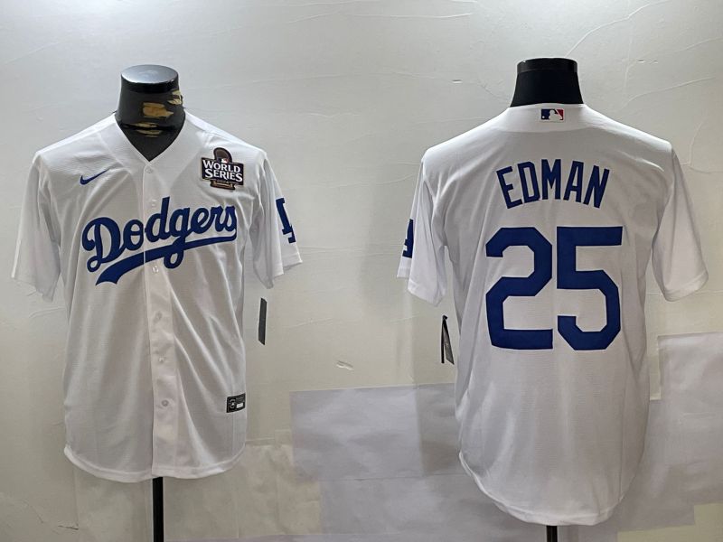 Men Los Angeles Dodgers #25 Edman White Game 2024 Nike MLB Jersey style 11201->los angeles dodgers->MLB Jersey